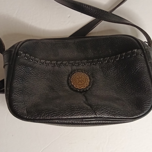 Vintage Valerie Stevens Black Pebble Leather Crossbody Shoulder Strap Bag Purse - Picture 9 of 11